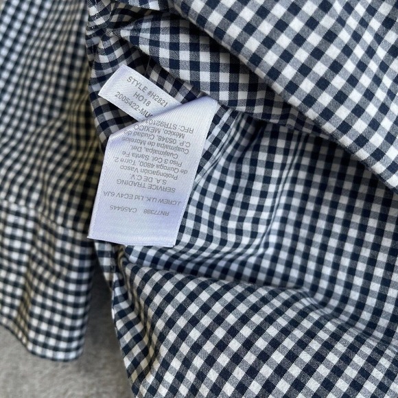 VTG J. Crew Shirt Mens Large Blue Checkered Classic Button Up Collared Preppy - Picture 13 of 15